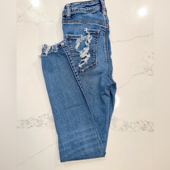 American Eagle “Easy Breezy Blue” high-waisted skinny jeans/Jegging size:0 - Picture 7 of 8